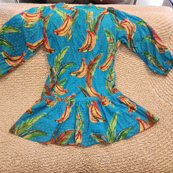 Farm Rio Banana Print Dress, Gently Worn, Size L - Picture 3 of 3